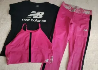 Conjunto New Balance Mujer Negro y Rosa