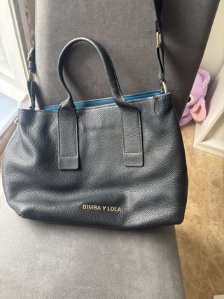 Bolso Bimba y Lola Negro Piel Texturizada