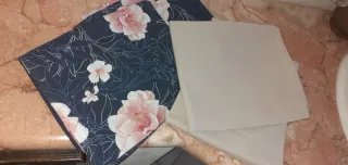 2 Federe Floreali Blu e Rosa+ 2 federe colore tort