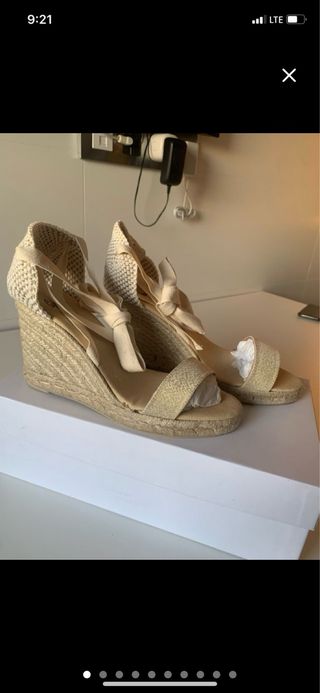 Alpargatas Castañer T38 Beige Nuevas
