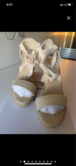 Alpargatas Castañer T38 Beige Nuevas