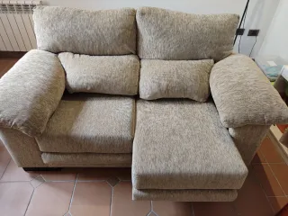 Sofá de 2 plazas tela beige 