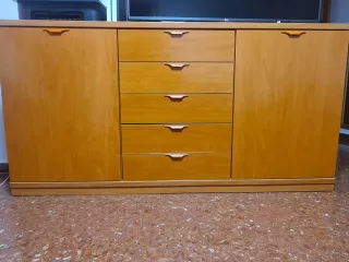 Mueble de salón chapa madera cerezo