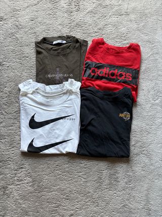Lote 4 Camisetas: Adidas, Nike, Calvin Klein