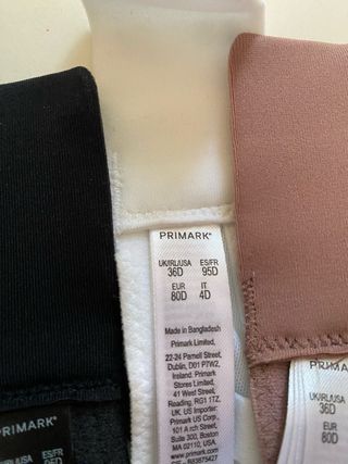 NUEVOS Pack 3 Sujetadores Primark 95D