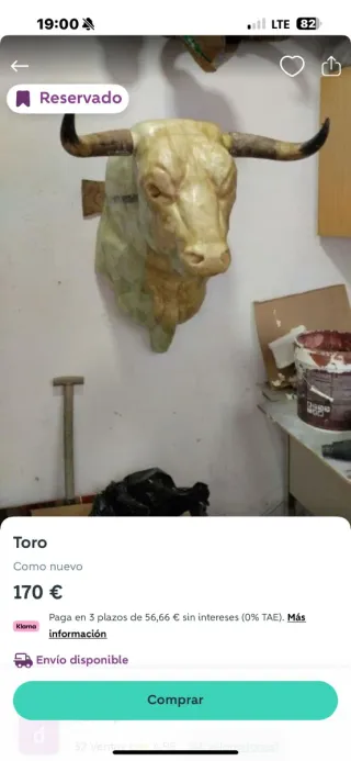 Toro decorativo de fibra