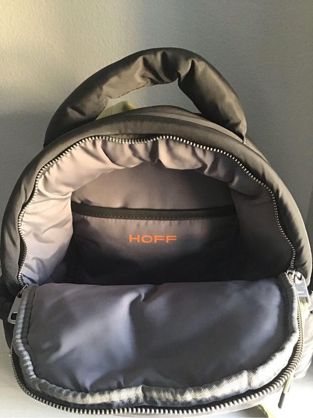 Mochila HOFF acolchada gris y verde