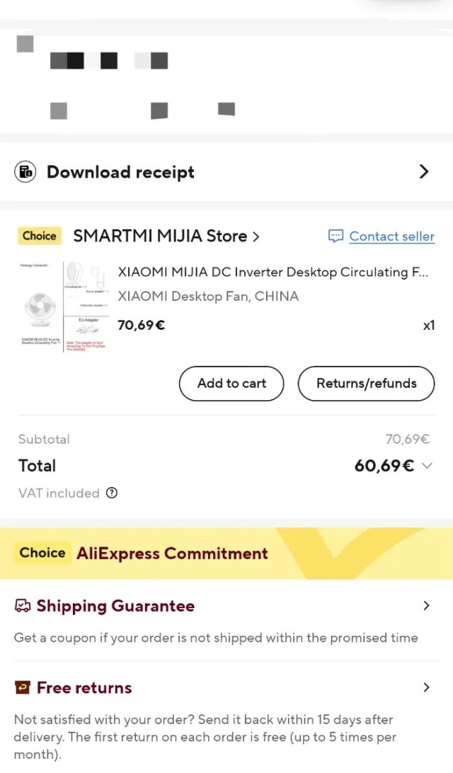 Ventilador Xiaomi Mijia DC Circulación