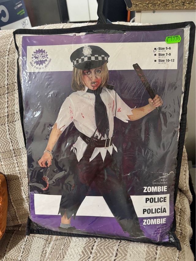 Costume da poliziotto zombie per bambino taglia 5-6