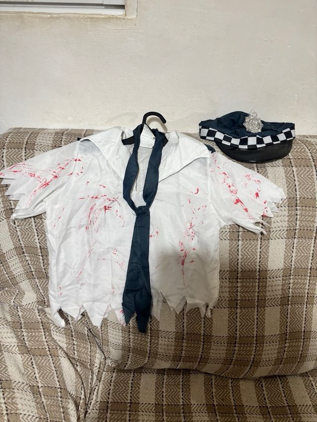 Costume da poliziotto zombie per bambino taglia 5-6