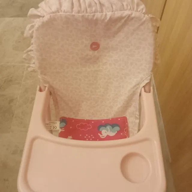 Trona para muñeca plegable rosa