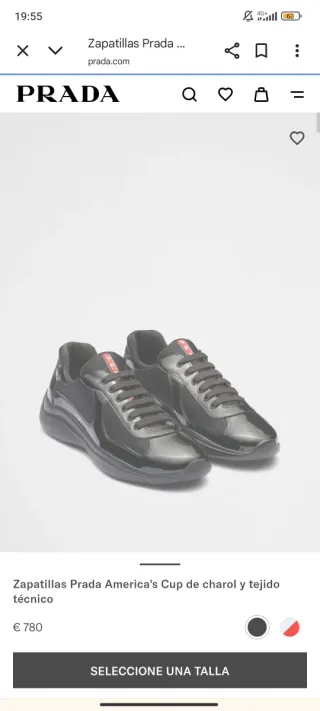 Zapatillas Prada America's Cup charol y tejido
