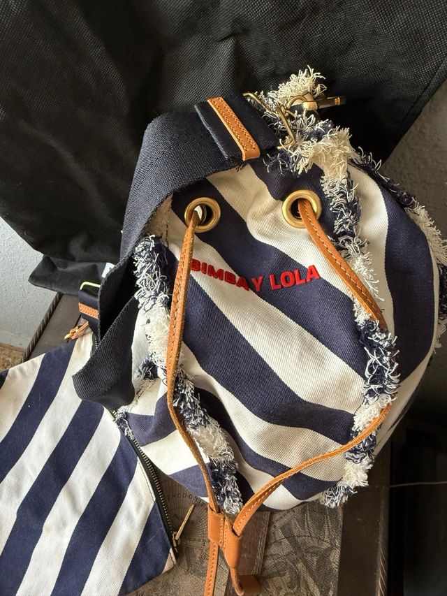 Bolso Bimba y Lola Rayas Azul Blanco