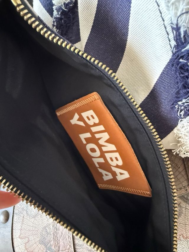 Bolso Bimba y Lola Rayas Azul Blanco