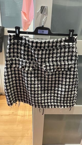 Falda cuadros blanco y negro Talla M