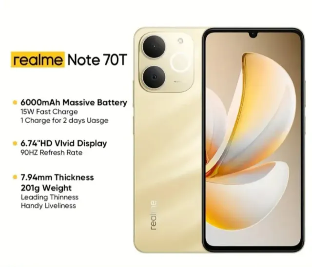 Realme Note 70T Oro Playa 4GB+256GB