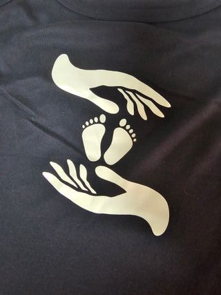 Camiseta negra tirantes S dibujo bebé