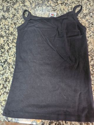 Camiseta negra tirantes S dibujo bebé