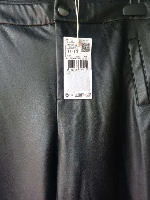 Pantalón polipiel niña Mango 11-12 años