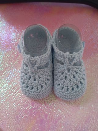 Patucos bebé crochet azul