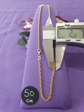 Cordon Macizo cadena Oro Ley 50cm y 60cm