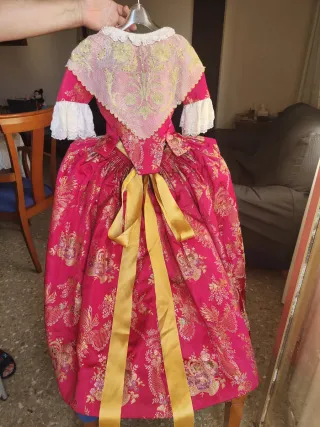 Traje Fallera Niña Rosa y Rojo