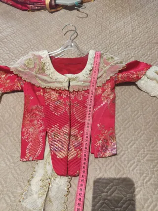 Traje Fallera Niña Rosa y Rojo