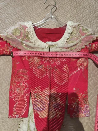 Traje Fallera Niña Rosa y Rojo