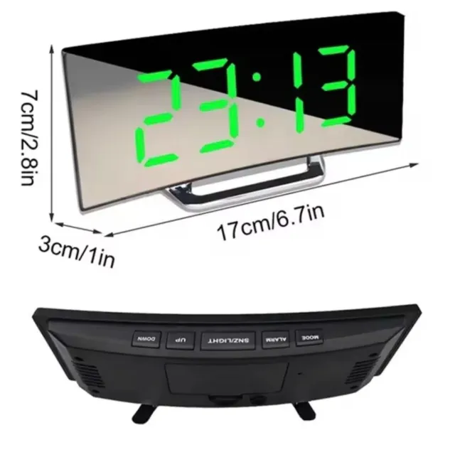 Reloj de mesa digital curvo