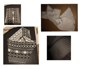 Sciarpe maglia Terranova grigio/bianco (2pz)