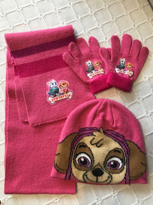 Conjunto Patrulla Canina: Gorro, Bufanda y Guantes
