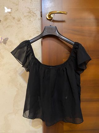 Maglietta corta nera ampia