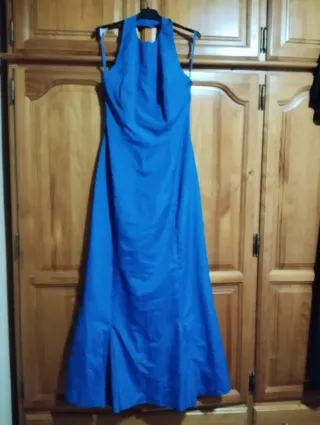 Precioso vestido fiesta azul hecho a mano