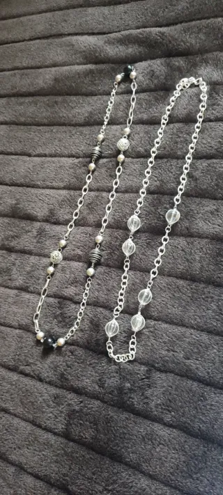 Collane lunghe in argento e nero
