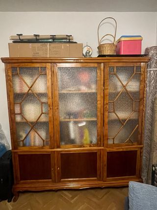 Alacena vintage madera y cristal