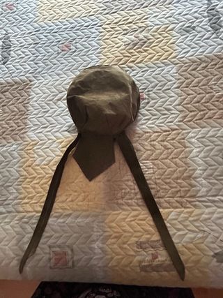 Gorro verde militar, piel 