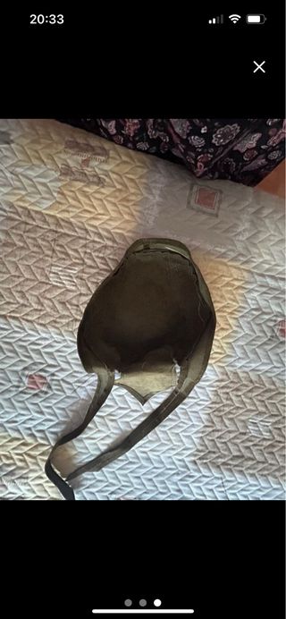 Gorro verde militar, piel 