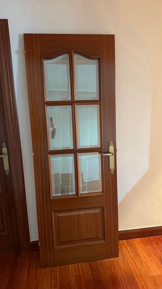Dos puertas de madera con cristal