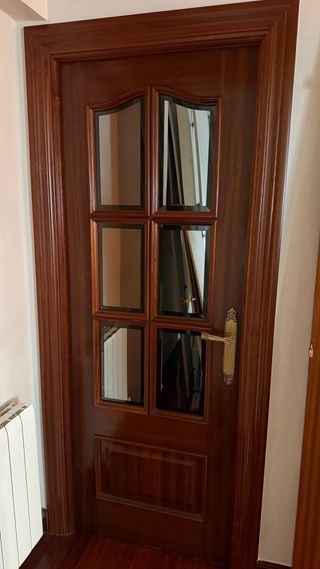 Dos puertas de madera con cristal
