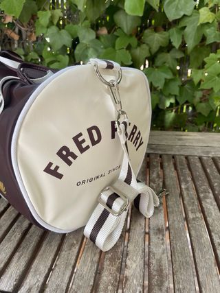 Bolsa Fred Perry Vintage Marrón y Beige