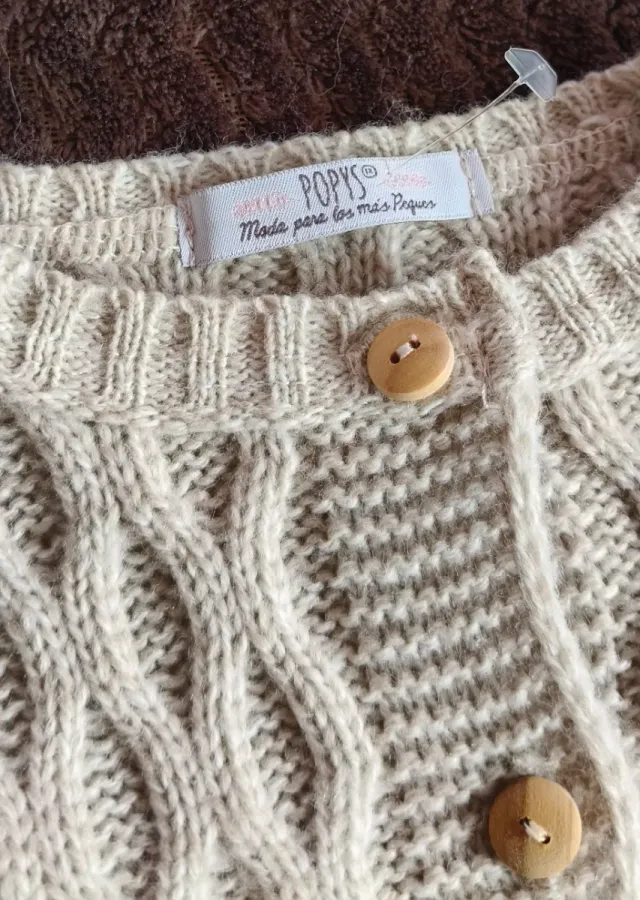 Chaqueta de lana tejida para bebé