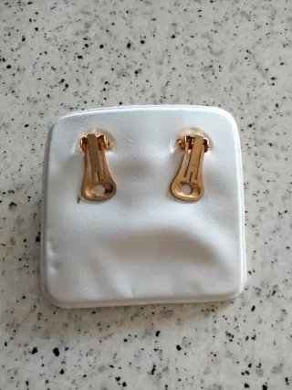 Orecchini vintage Green Line oro e argento