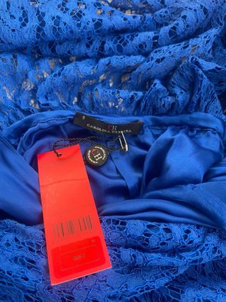 Vestido nuevo Fiesta Encaje Carolina Herrera Azul