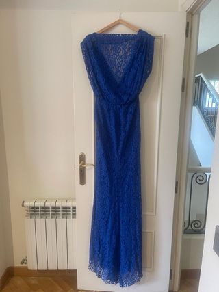 Vestido nuevo Fiesta Encaje Carolina Herrera Azul