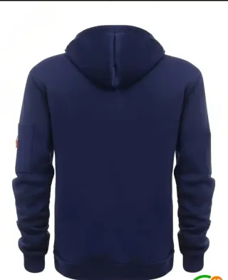 Sudadera azul con capucha y cremallera T46