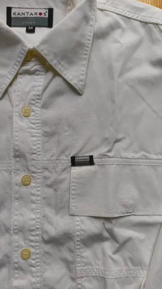 Camisa Kantaros manga larga beige