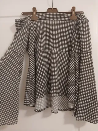 Blusa cuadros Mango Talla M
