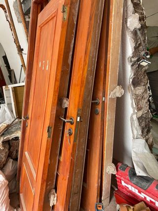 3 Puertas Madera Maciza con Marco