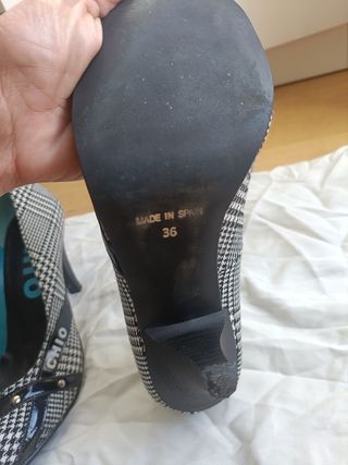 Zapatos de tacón estampado pata de gallo