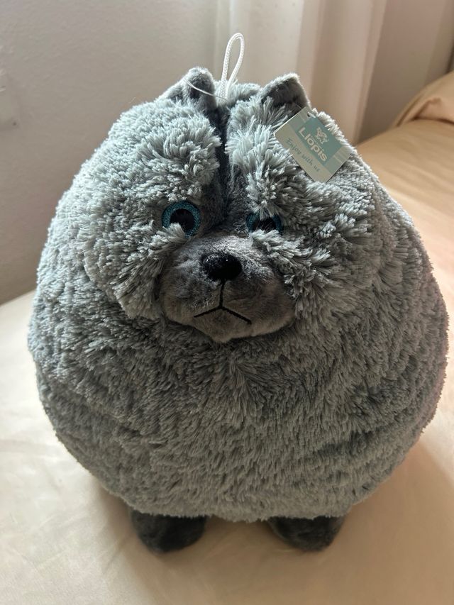 Peluche perro gris